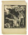 FRANK BRANGWYN (1867-1956). [WAR SCENES.] Group of 3 lithographs. Circa 1915. Sizes vary.